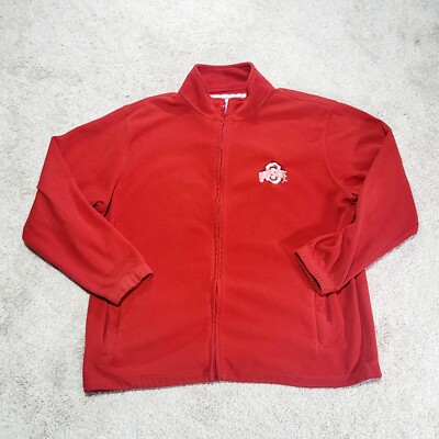 Ohio State Buckeyes Fleece Jacket Men L  Red ACL Sportswear Full Zip NCAA Team