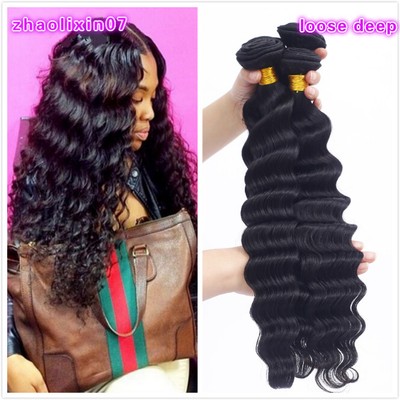 3bundles Brazilian Loose Deep Wave Hair Bundles Deal 100 Human