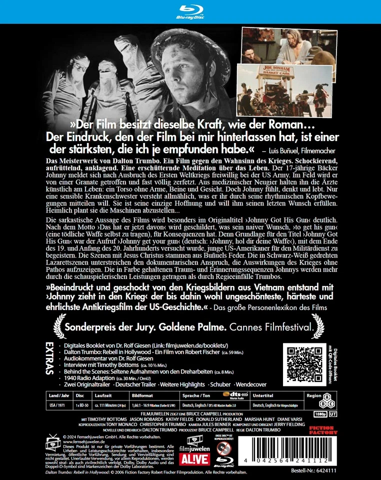 Johnny zieht in den Krieg (1971) - Johnny Got His Gun (Dalton Trumbo) [Blu-ray] - Bild 2 von 4