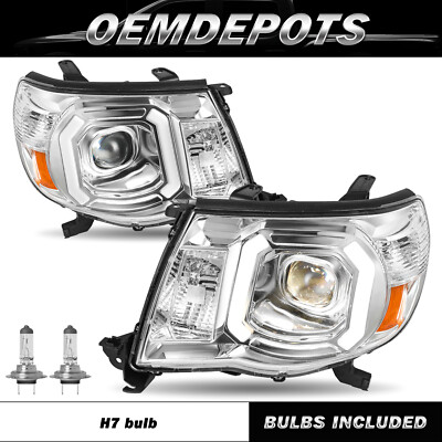 For 2005-2011 Toyota Tacoma TRD LED Tube Projector Headlights Assembly Set 05-11