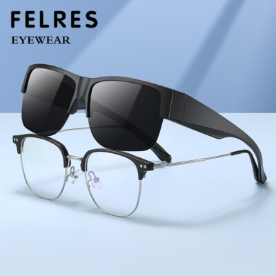 Men Women TR90 Fit Over Glasses Polarized Sunglasses Wrap  display picture 3