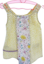 Verbaudet robe à brides jaune motif floral bébé fille 6 mois