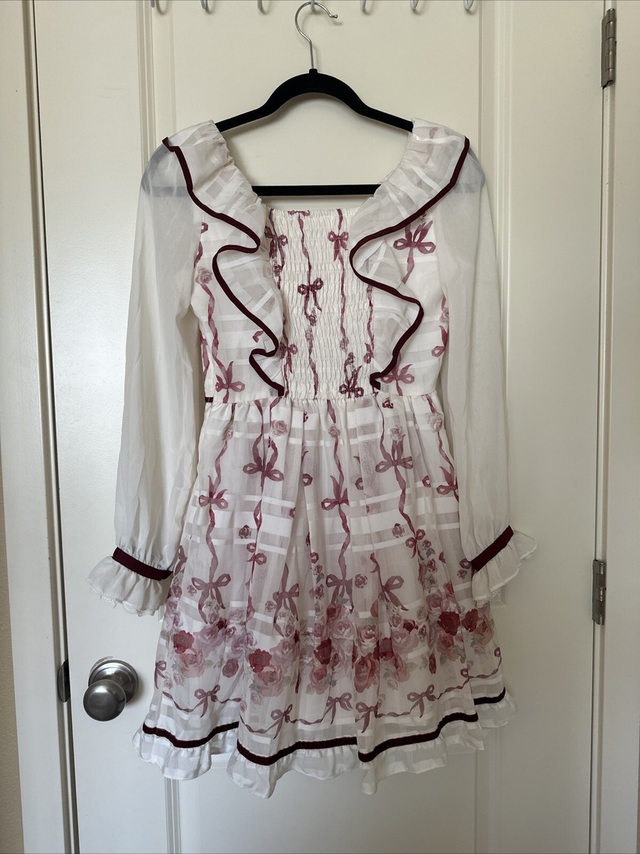 Japanese LIZ LISA himekaji gyaru English Rose Frilly Shoulder