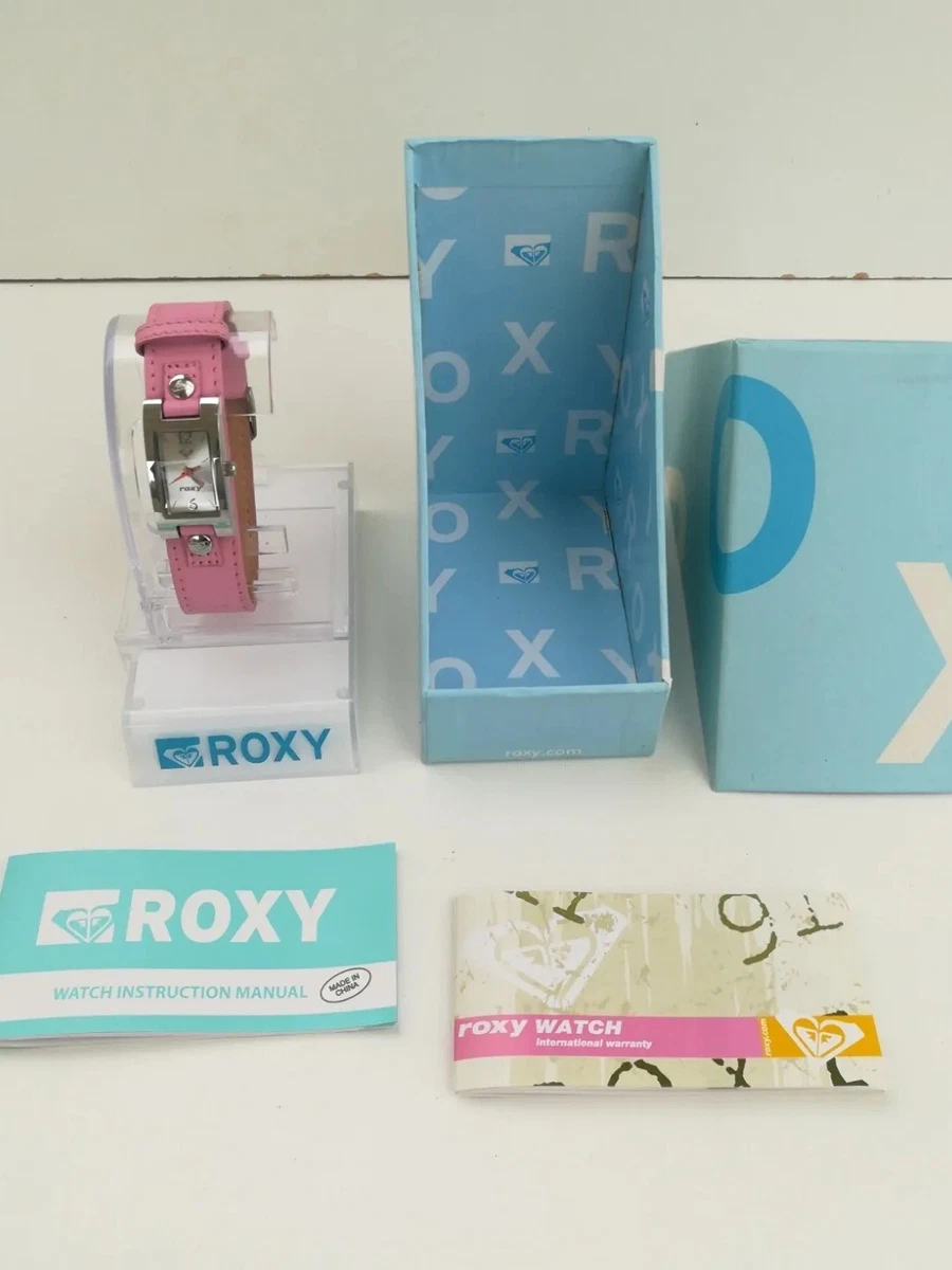 Montre femme marque ROXY motif uni couleur rose bracelet cuir