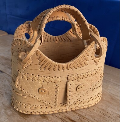 Original Birkenrinde Tasche ökologisch Handarbeit aus Naturmaterialien traditionell 
