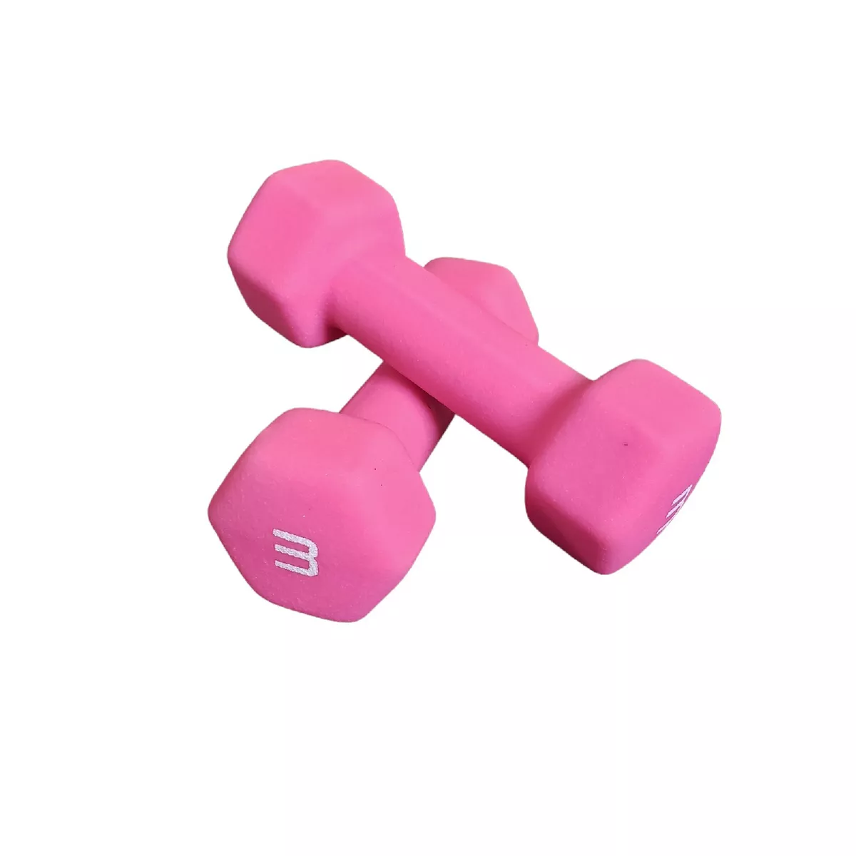 3 LB Pound Weights (Set of 2) Pink CAP Hex Dumbbells Exercise