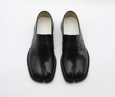Handmade] Mens Leather Tabi Loafer Slip On Shoes Penny Split Toe