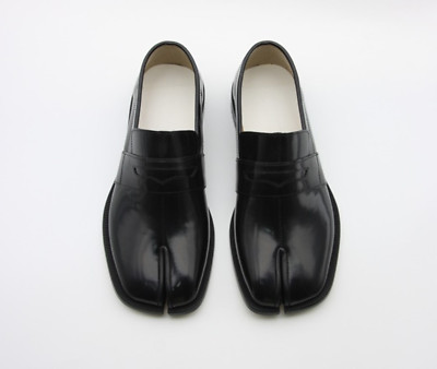Handmade] Mens Leather Tabi Loafer Slip On Shoes Penny Split Toe