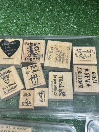 Stamping Up! Holz montiert Gummistempel Lot Schüttgut im Ruhestand Handwerk Vintage - Bild 2 von 19