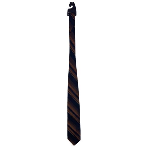 Ferucci Tie Mens 100% Silk Brown Black Gold Neckt… - image 1