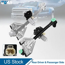 Pair Rear Window Regulator w/ Motor For Cadillac CTS 2003 2004 2005 2006 2007