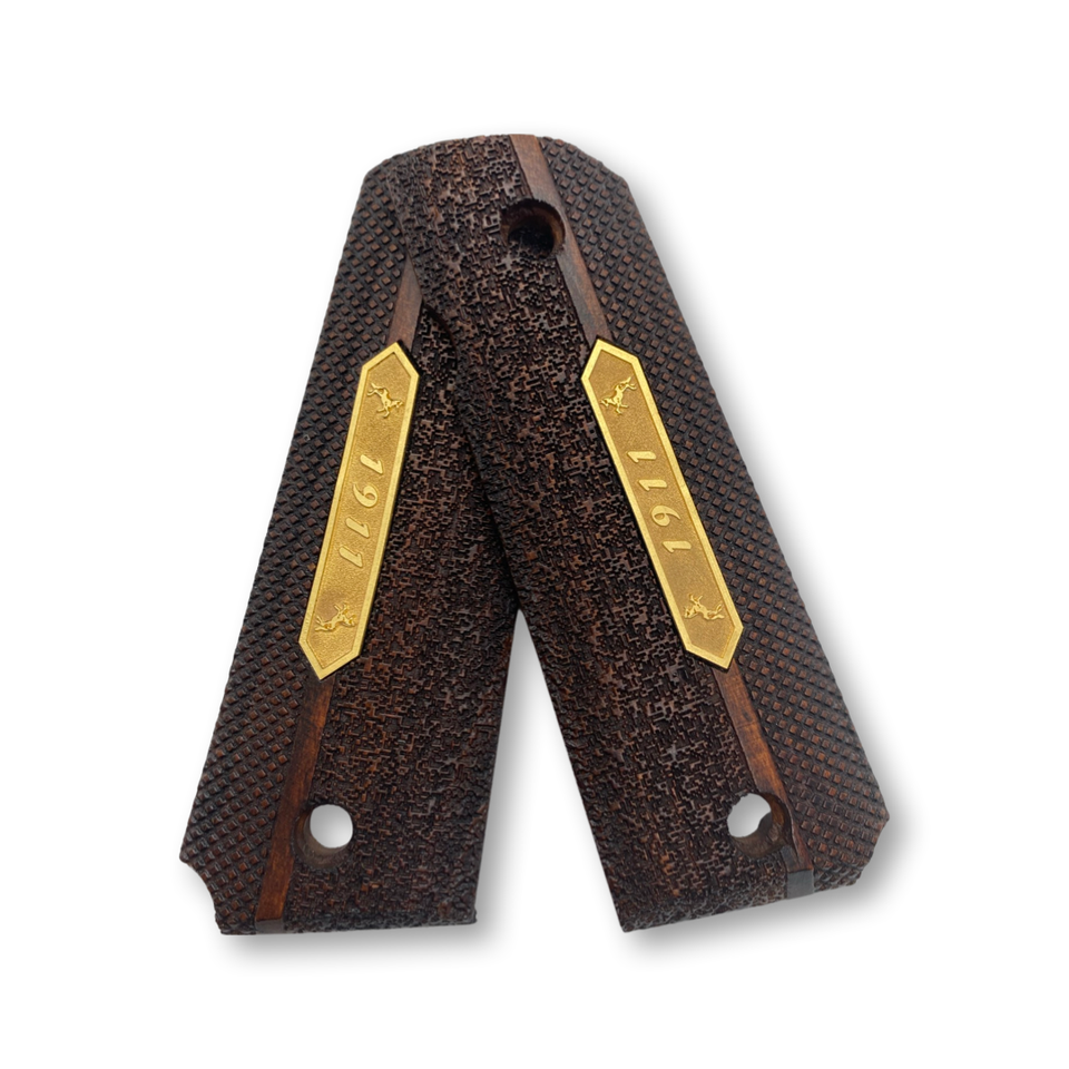 Handgefertigte 1911 Griffe Aus Walnuss – Vogelschutz-Design | Für Colt, Kimber, Springfield & Mehr