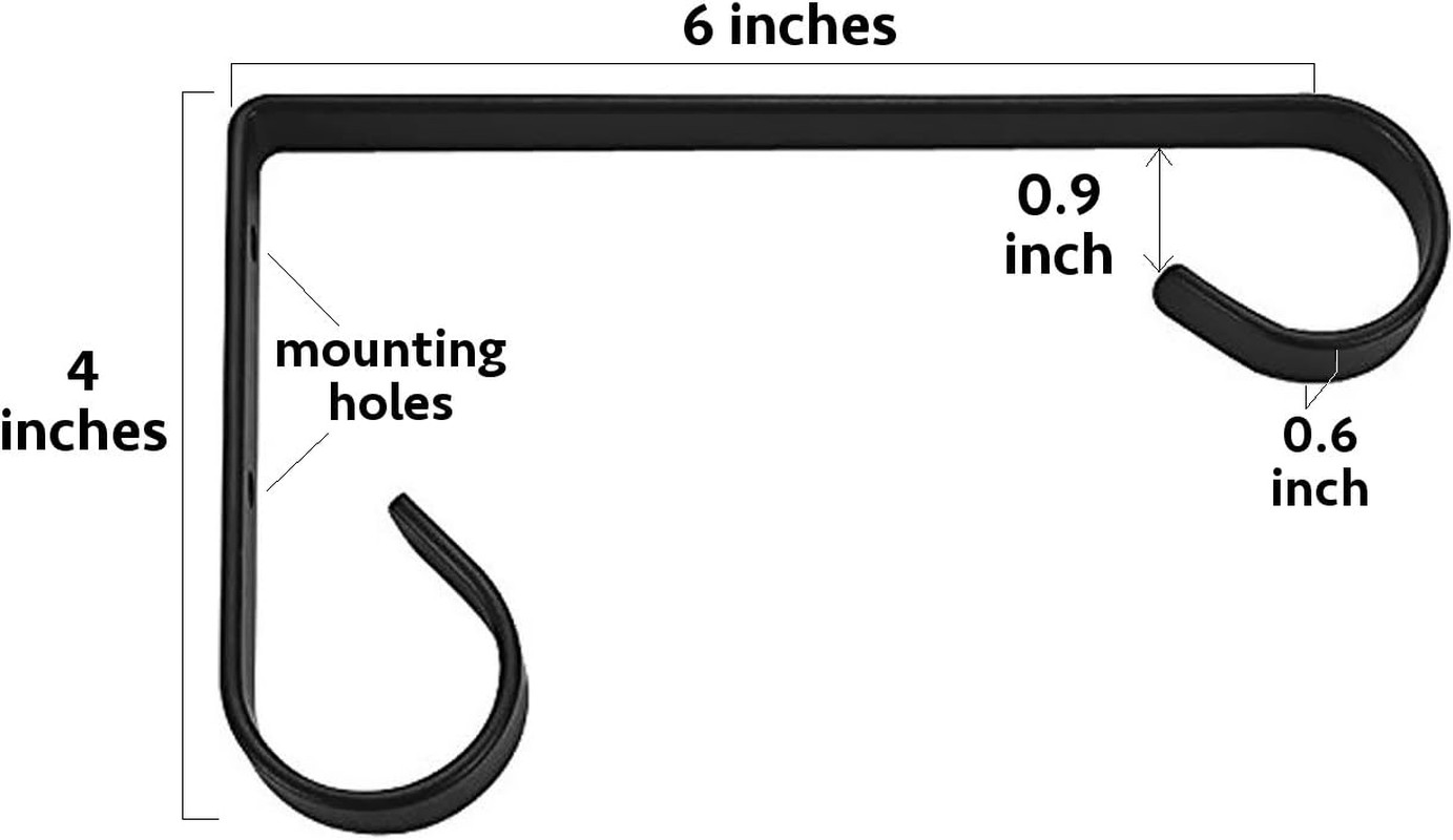 Metal Plant Hangers Outdoor Wall Mounted Hanging Plant Bracket 6 Inches Set of 2