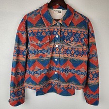 Savanna Jane Boho Western Corduroy Aztec Button Front Jacket M Festival Cowgirl