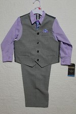 NEW BOYS DOCKERS 4 PIECE SUIT - SHIRT, VEST, PANTS, TIE SZ 4, 5