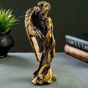 Discount Outlet Online Sale Angel Girl Sculpture Figurine Polystone 9in Antique Gold Sale 100 Authentic Hizatpharma Com
