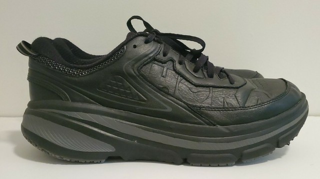 black leather running shoes mens
