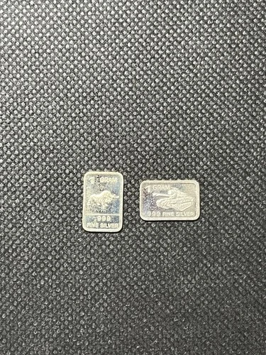 2 x 1g .999 Fine Silver Bars Lot - Total 2g