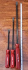 Craftsman 3 Piece Curved Tip Pry Bar Set 12 17 25 Red Handle Pre-own Nice