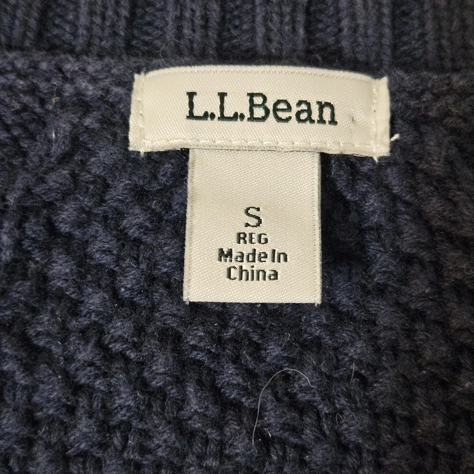 L.L. Cárdigan Suéter Bean Niñas Azul Tejido con Cable Botón S Pequeño Manga Larga Niño Foto 4 de 4