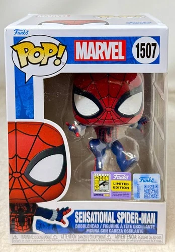 Funko Pop 2025 SDCC Comic Con Exclusive #1507 Sensational Spider-Man Box Damage
