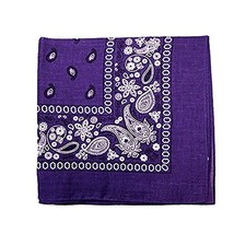 Paisley Polyester Unisex Bandanas - 12 Pack - Dozen Wholesale Purple