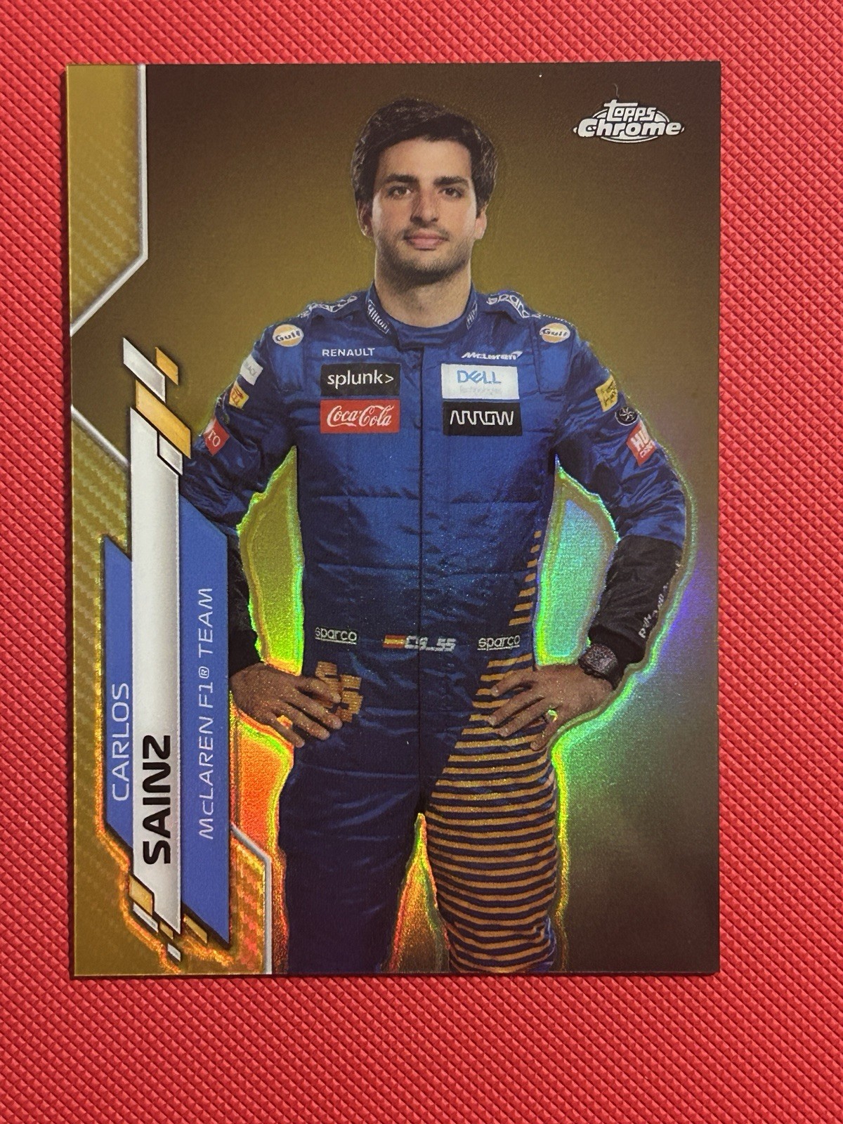 CARLOS SAINZ 2020 TOPPS CHROME FORMULA 1 GOLD REFRACTOR #8 /50