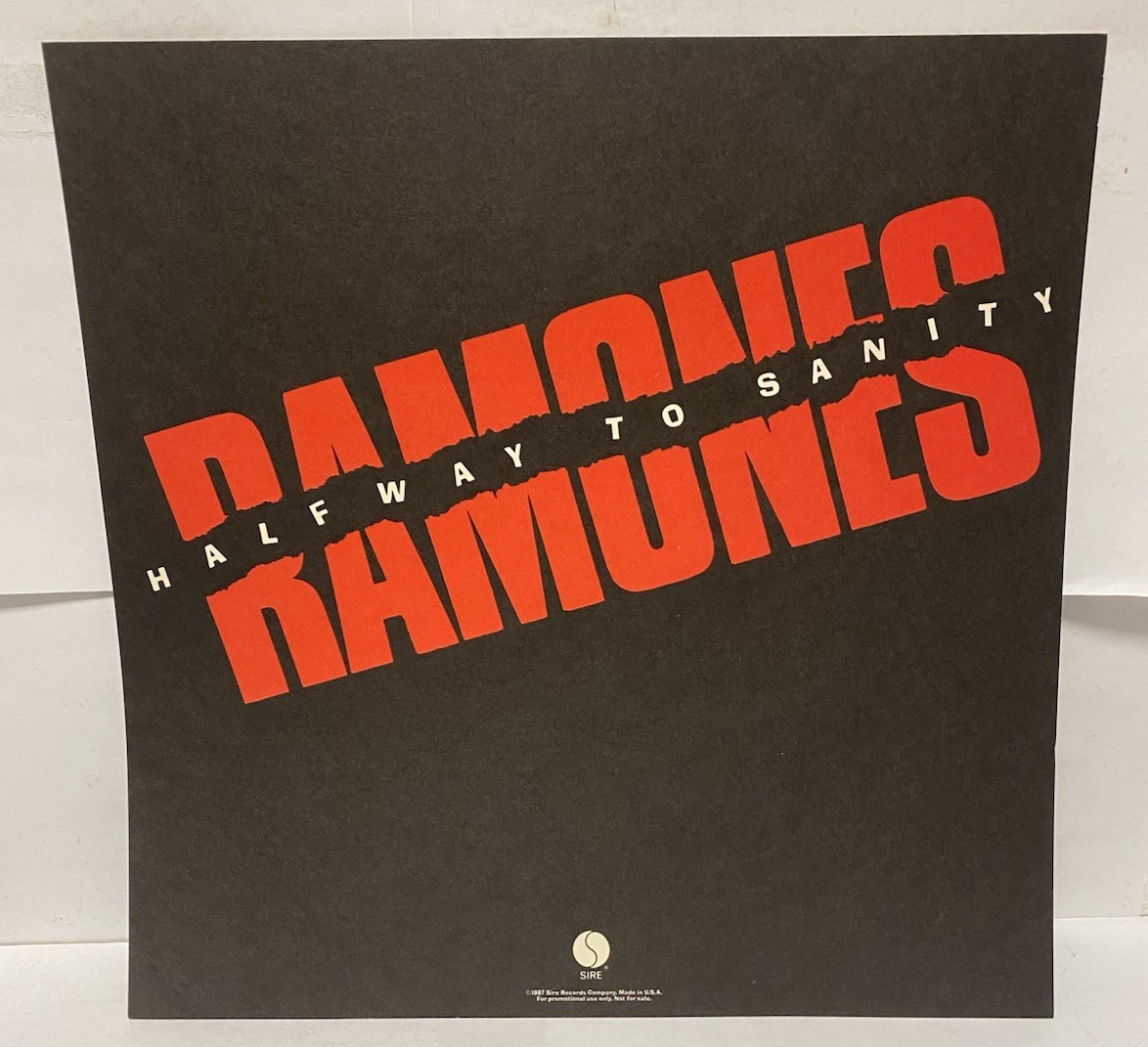 The Ramones Halfway to Sanity Poster 2-Sided Flat 1987 Promo 12x12