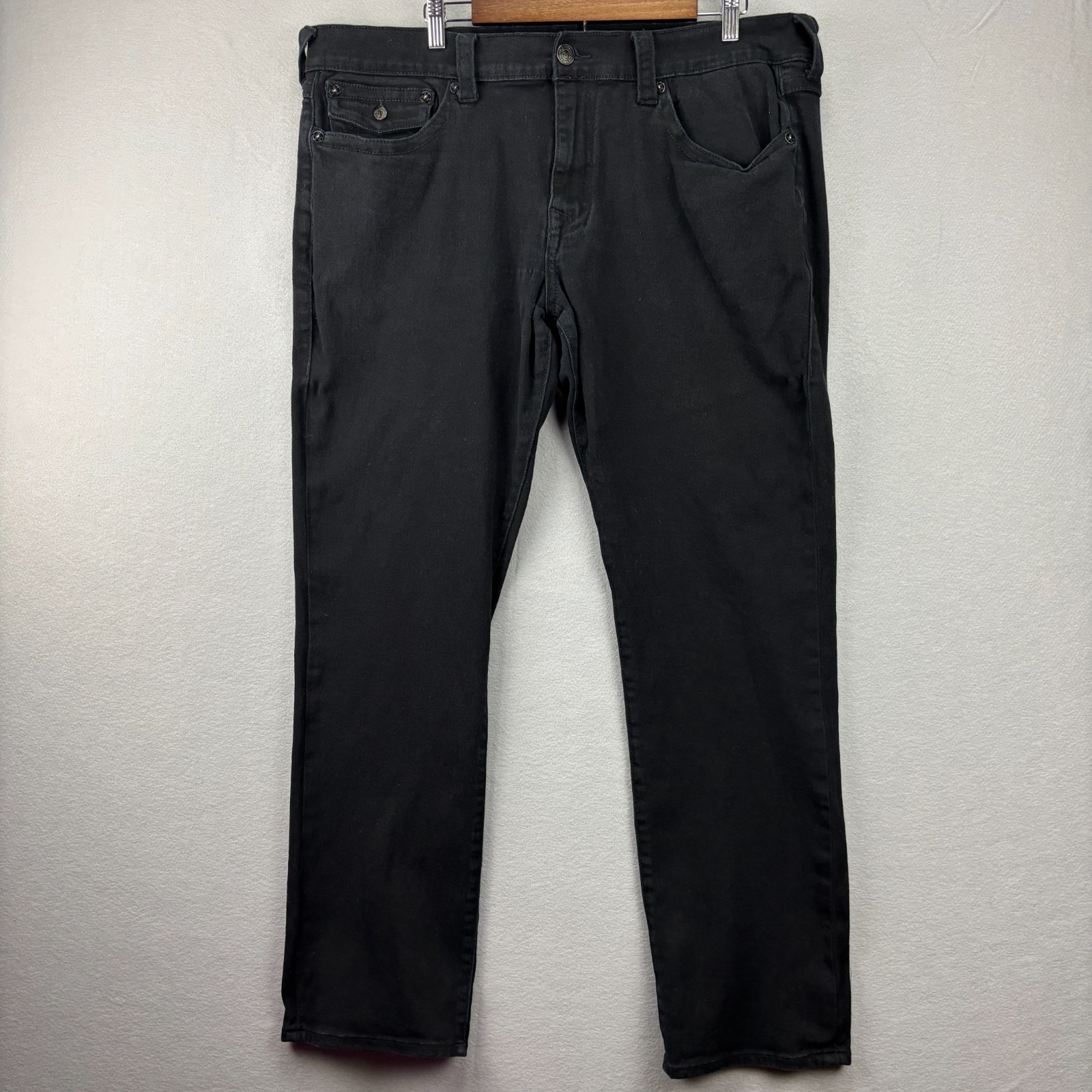 True Religion Ricky Relaxed Straight Black Jeans Mens Actual 40x32 | Tag 42x32 thumbnail 3