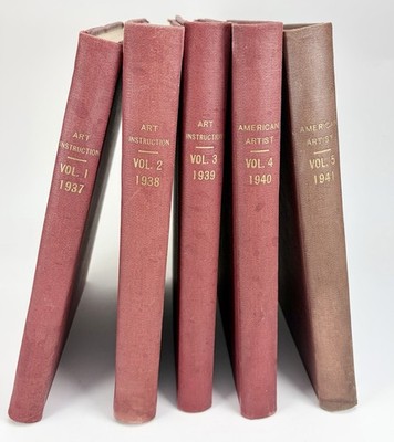 Art Instruction/American Artist Magazine - 5 Bound Volumes - 1937-41 (1st Years)
