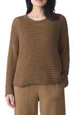 Eileen Fisher $258 Brown Crewneck Oversize Co...