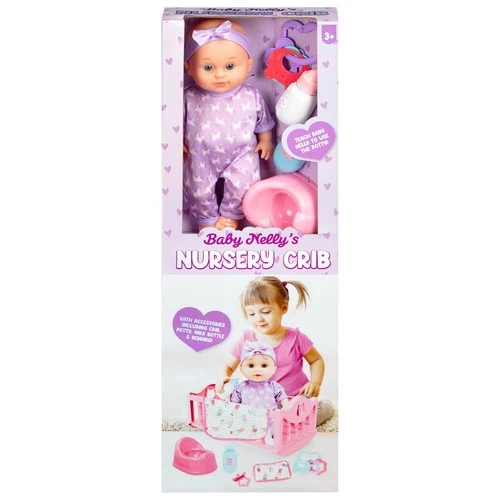 Baby Nelly's Nursery Crib Doll Playset With Accessories Perfect Gift For Kids