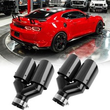 For Chevy Camaro Ss Zl1 Exhaust Pipe Tips 2.5 In To Dual 4 Out Carbon Fiber