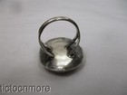 VINTAGE NAVAJO INDIAN CABLE BEZEL BLUE TURQUOISE SATURN RING STERLING — photo 5