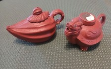 Miniature Novelty Yixing Teapots x 2