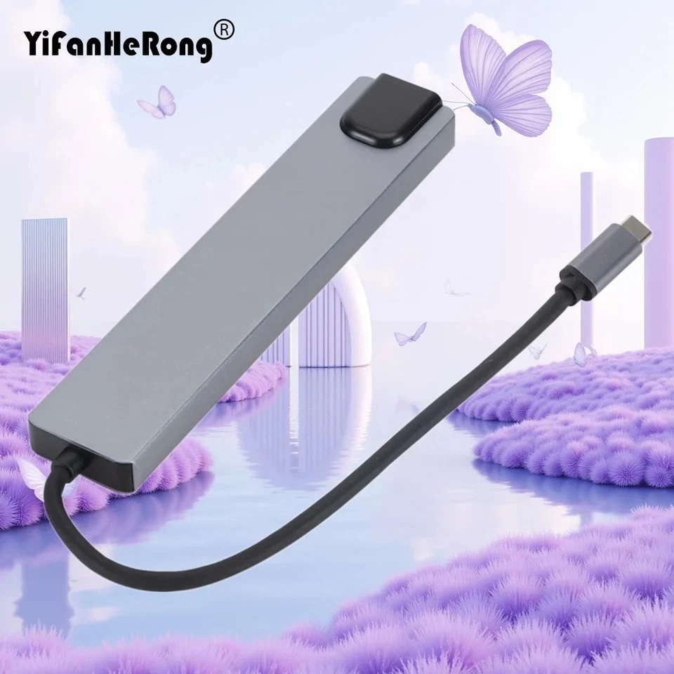 USB-C Hub 8-IN-1 Adapter 4K HDMI USB 3.0 LAN RJ45 Ethernet Micro SD Kartenleser - Bild 2 von 4