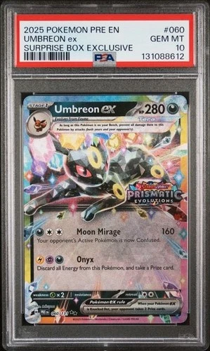 PSA 10 - 2025 Pokemon Prismatic Evolutions Suprise Box UMBREON EX #060 (8612)
