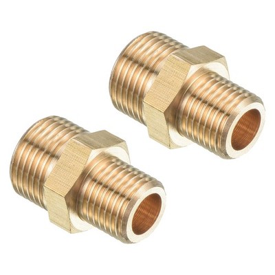 Rohrverbindung 2 Pack G3/8 bis G1/4 Außengewinde Verbinder Adapter 1.06'' Gold