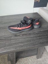 Adidas Yeezy Boost 350 V2 Low Core Black Red Stripe Size US 2