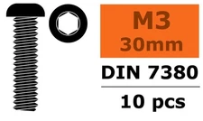 GForce - Round Neck Head Screws 3x30mm 10pcs Steel