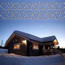 LED Christmas Lights Outdoor, 34Ft 380 LEDs Christmas Half-Round String Light...