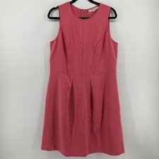 Ann Taylor Loft Pleated Sheath Midi Dress Coral Pink Plus 16 NWT Office Occasion