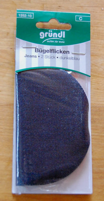 Gründl  Bügelflicken Jeansflicken Jeans Flicken 100% Baumwolle 2 Stck dunkelblau