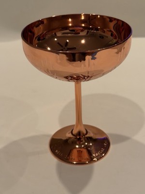 Absolutely Elyx Martini Copper Demask Wheat Motif Coupe EUC