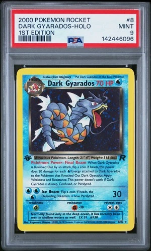 2000 POKEMON ROCKET 1ST EDITION #8 DARK GYARADOS-HOLO PSA 9