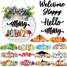 20 Pcs Interchangeable Welcome Sign for All Seasons Seasonal Front Door Decor...