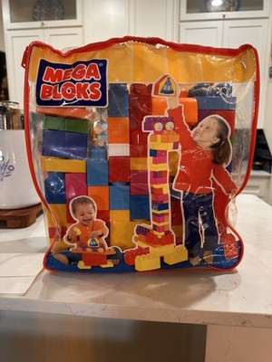 MEGA BLOKS FOR ages 1-5 Years In A Zippered Bag W/ 80 Pieces