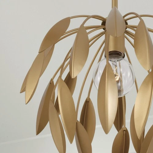 Capital Lighting Margeaux 100W 1-Light Buffed Gold Botanical Semi-Flush Pendant - Picture 6 of 7