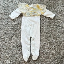 Kate Quinn 0-3 Month Adorable Footie Pajama Floral Collar Snap Bottom Girly
