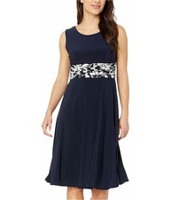 Jessica Howard Womens Ruched A-line Dress, Blue, Plus Size, 14W